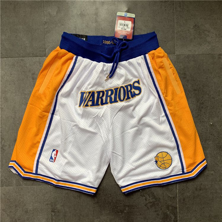 Men NBA 2021 Golden State Warriors White Shorts 1->golden state warriors->NBA Jersey